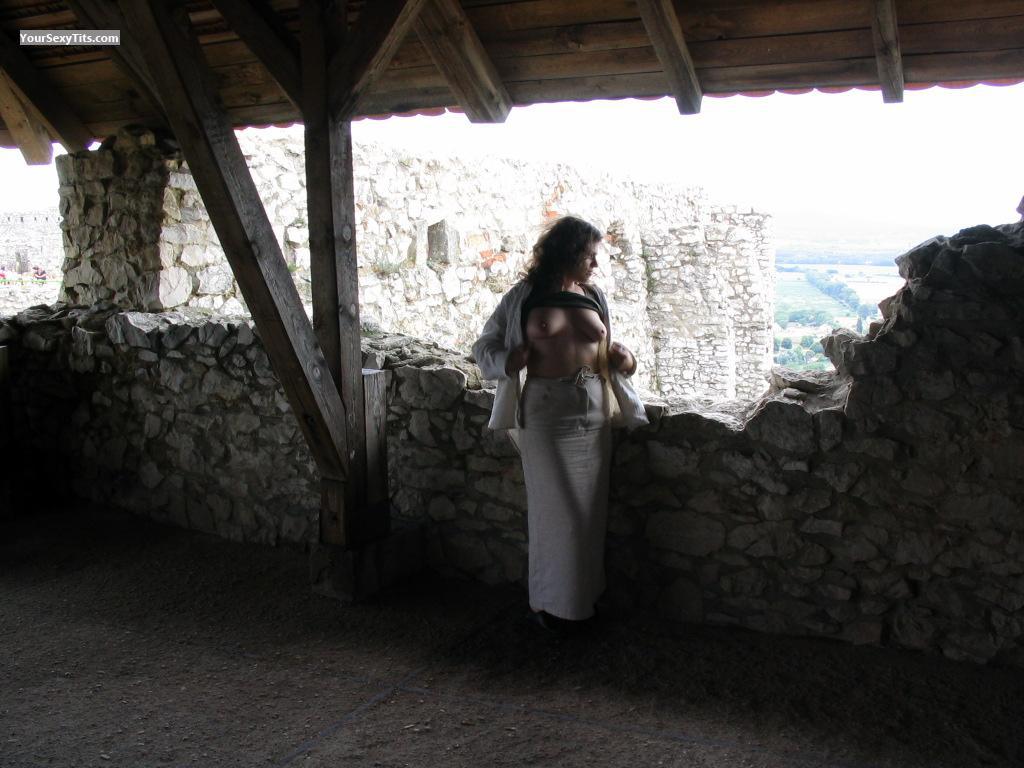 Tit Flash: Medium Tits - Castle Shot from Croatia (Hrvatska)